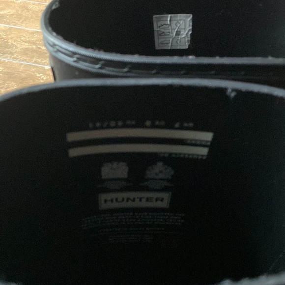 Black hunter boots w/ socks. Size 9. Great condition-some scuffs (pictured). - Picture 7 of 10